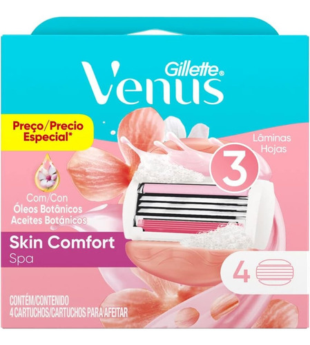  Carga Para Lâmina Gillette Venus Spa Breeze 4 Unidades