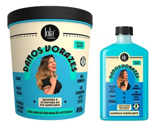 Kit Reparador Shampoo + Mascara Danos Vorazes Lola Cosmetics