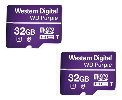 Pack 2 Memorias Microsd 32gb Purple Clase 10 Western Digital