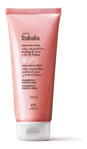 Hidratante Crema Tododia Frambuesa Pimienta Rosa 200m Natura