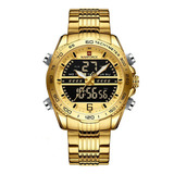 Relógio Naviforce Masculino Analógico Digital - Gold Cor Da Correia Dourado Cor Do Bisel Dourado Cor Do Fundo Dourado