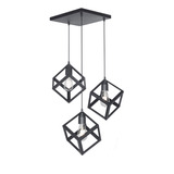 Lampara Colgante 3 Luces Cubo Deco Moderna Apto Led Ferrolux