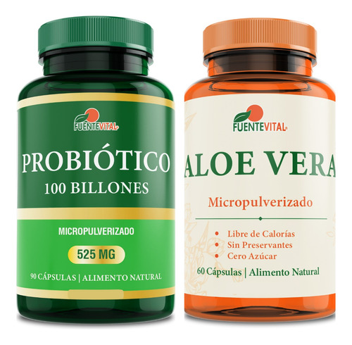 Probiótico 100 Billones - 10 Cepas + Aloe Vera. Pack Oferta!