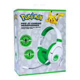 Audífonos Gamer Otl Technologies Pokemon Verde Y Blanco Con Luz  Sin Luz