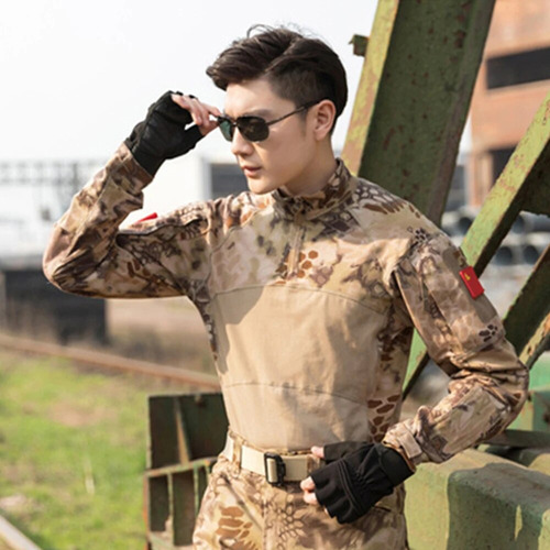 Camisa Táctica Militar De Camuflaje De Manga Larga Para Homb