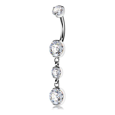 Colgante Piercing Ombligo G23 Titanio Circonita 14g Piercing 001-1.6*10 | Meses sin interés