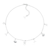 Colar Choker Concha Sereia Estrela Do Mar Prata 925