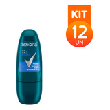 Kit 12 Desodorante Rollon Rexona Men Active Dry 72h 30ml