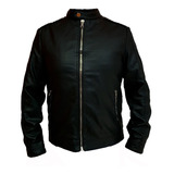 Campera Hombre Eco Cuero Chaqueta Entallada Motoquera 