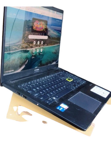 Eleva Computadora Notebooks Base Soporte Monitor En Madera