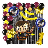 Combo De Globos Harry Potter Cortina Numero Arco Cotillon