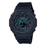 Reloj Casio G-shock Ga-2100-1a2dr Color De La Correa Negro Color Del Bisel Gris Color Del Fondo Gris