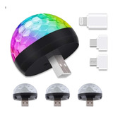 Mini Luces De Discoteca Usb Con 3 Adaptadores Diferentes, Lu