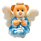 Urso Anjo De Pelúcia Azul - Trio De Ursinhos Anjo Para Nicho