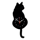 Aexpes Relojes De Pared Del Péndulo De Gato Gato Negro