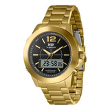Relógio X-watch Masculino Dourado Original Anadigi Xmgsa009