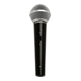 Microfone Le Son Ls-50 Dinâmico  Cardióide Preto/prateado