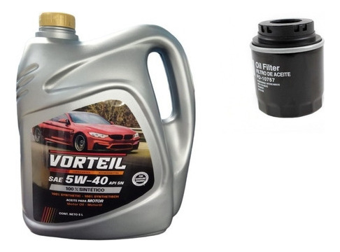 Aceite 5w40 100% Sintetico Y Filtro Volkswagen Vento 1.6 Gas