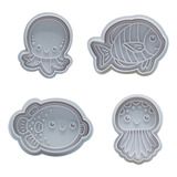 Set De 4 Sellos Para Galletas Y Fondant De W Kitchen Sea Ani