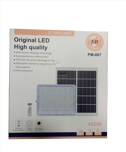 Foco Lampara Led Solar  400w Exterior- Interior