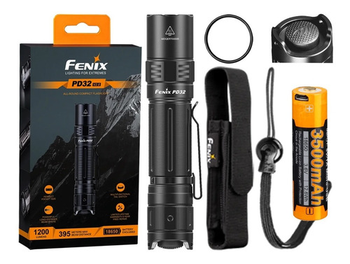 Linterna Led Fenix Pd32 V2.0 1200 Lumens 395mts + Bateria.