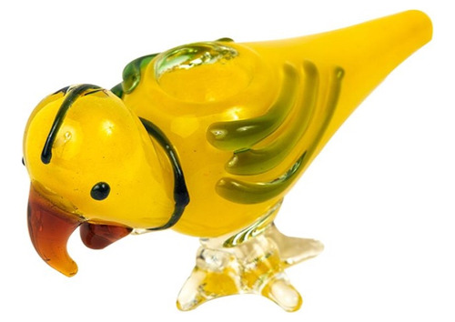 Pipa Glass Animal Parrot Yellow