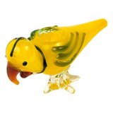 Pipa Glass Animal Parrot Yellow