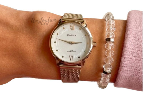 Reloj Mistral Dama Mod Lmt-7231  Malla Tejida  Amsterdamarg