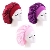 3par Gorro Satin Para Cabello Liso Y Rizado Evita Enredos