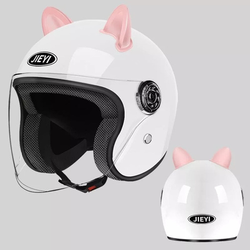 Casco De Motocicleta Con Orejas Gato For Hombres Y Mujeres