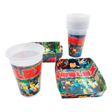 Kit 12 Vasos 12 Platos Decorativos Roblox