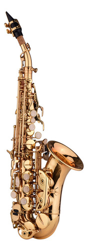 1 Saxofón Soprano Bb De Latón Niquelado Dorado