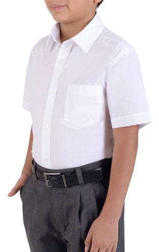 Camisa Escolar Blanca Manga Corta 