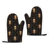 Guantes De Horno De Silicona Con Calavera De Ciervo Gotico,