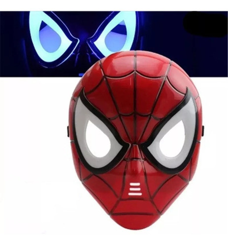 Mascara Hombre Araña  Con Luz Para Disfraz Spiderman
