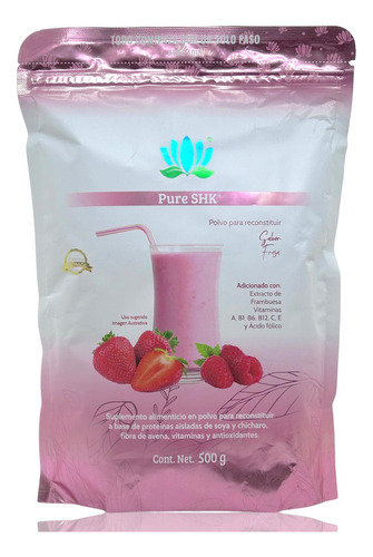 Proteína De Soya Fresa 500 G Pure Shk Pure Health