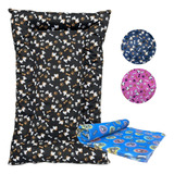 Cama Pet Cachorro G 100x70 + Kit Cobertor 100x70 24h Cor Preto / Azul