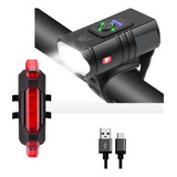 Kit Farol Lanterna Luz Bike Recarregável Profissional Usb  