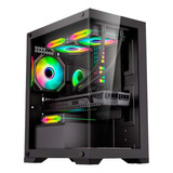 Gabinete Gamer K-mex Aquario Micro Atx Poseidon Preto Cg-12h