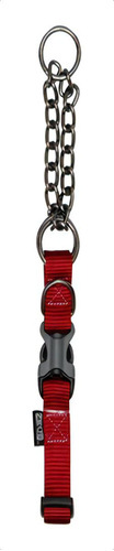 Zeus Collar Nylon Semi Ahorque Xl 2,5cm Regula 55-70cm Perro Tamaño Del Collar Xl Color Rojo