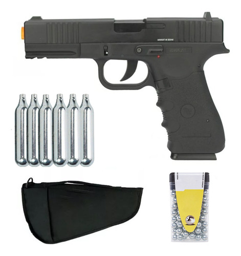 Kit Pistola Pressão Co2 Wg Glock W119 - 4.5mm Blowback