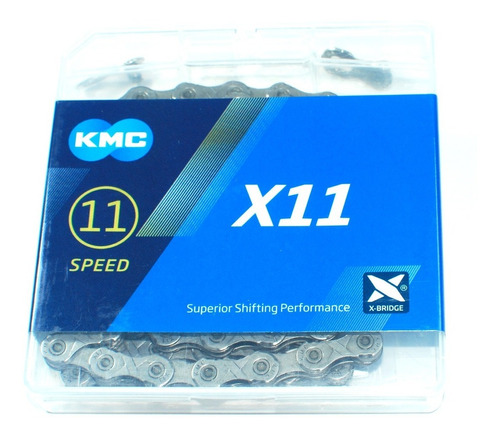 Cadena Kmc X11 Gris Plata 11v 118 Eslabones C/ Master Link