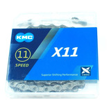 Cadena Kmc X11 Gris Plata 11v 118 Eslabones C/ Master Link