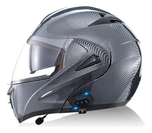 Casco Con Lentes Plegables Y Bluetooth Para Motocicleta