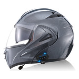 Casco Con Lentes Plegables Y Bluetooth Para Motocicleta