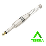 Plug P10 Mono C/mola Espiral Metal  - Emb 06pçs - Tebera