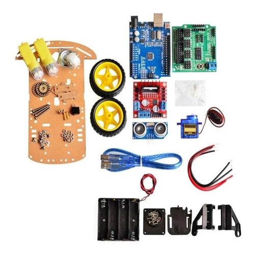 Kit Robótica Carro Iniciante Robô Arduino Inteligente Sonico