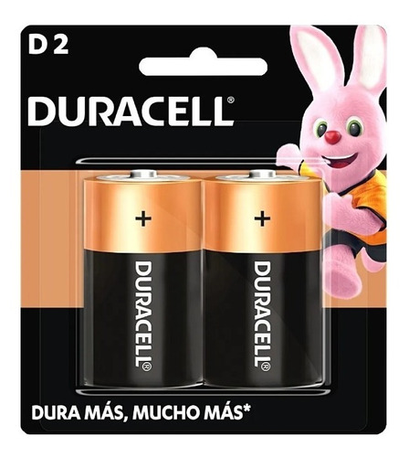 Pila Tamaño D Duracell Alcalina 1.5v No Recargable 2 Piezas