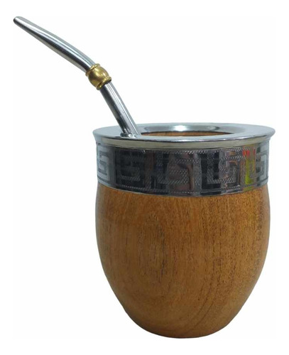 Mate Imperial Madera Algarrobo Virola Acero + Bombilla Acero