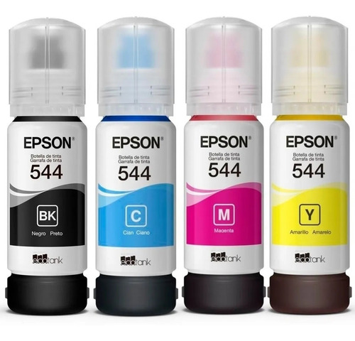 Combo 4 Colores Tinta Epson Original 544 L1110 L3110 L3150